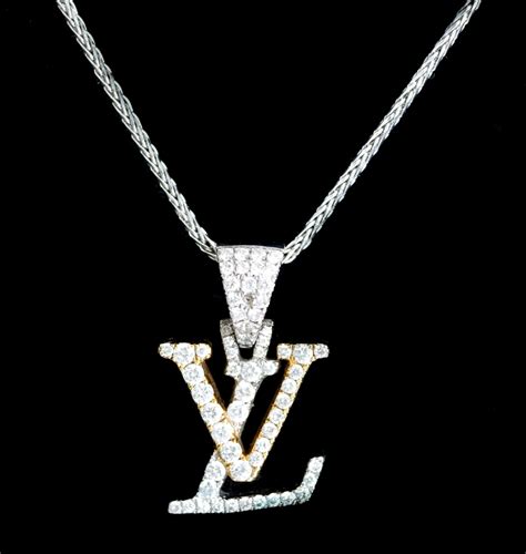 louis vuitton men's monogram necklace|14k Louis Vuitton necklace.